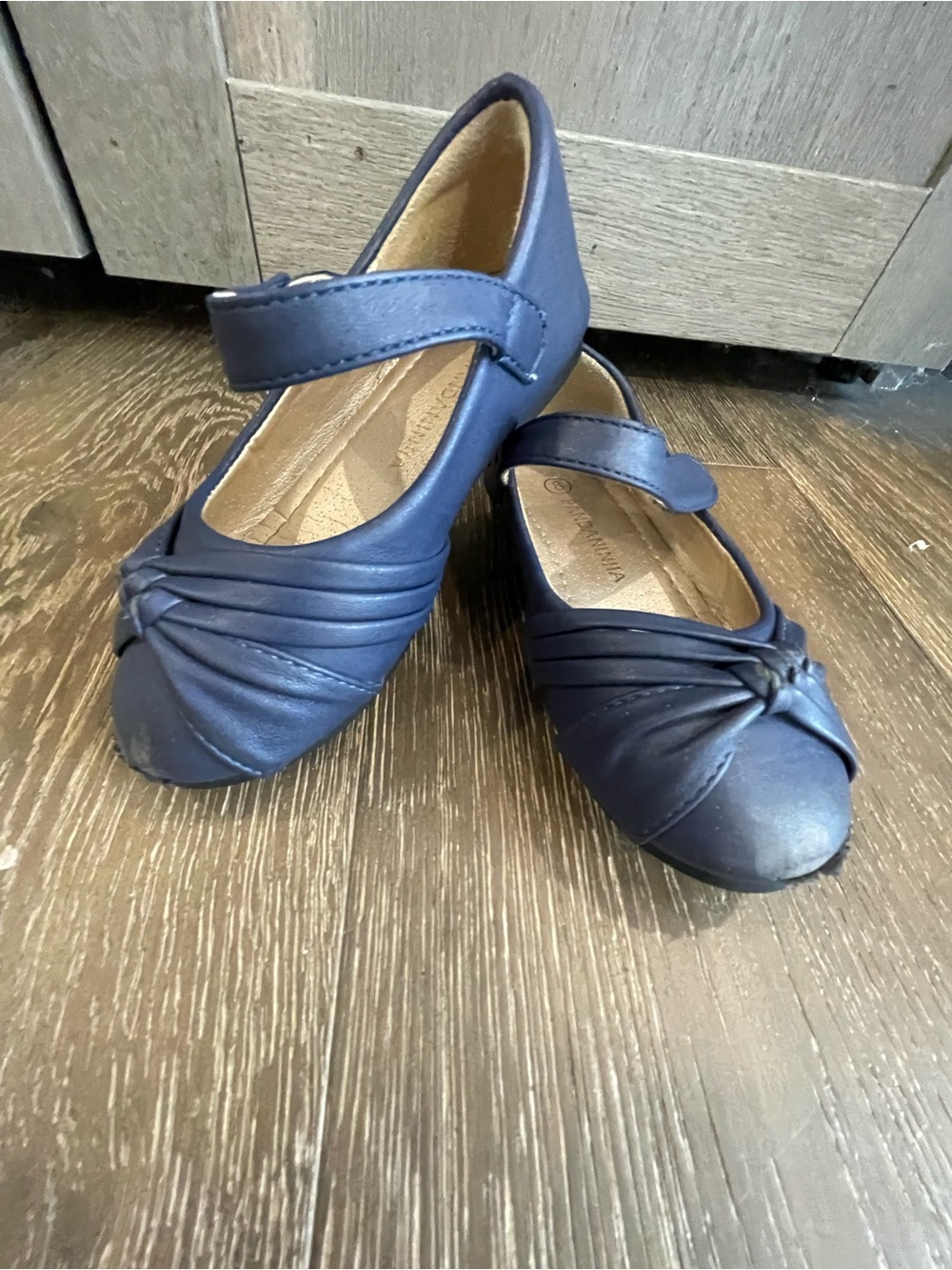 Girls Navy Blue Mary Jane Dress Shoes - Picture 2 of 5
